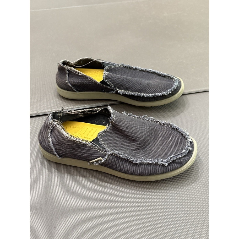 Crocs Santa Cruz Slip On Loafers Canvas Distressed Black Men's 9